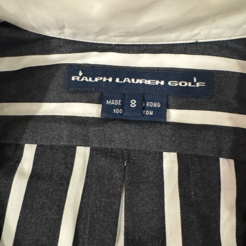 Ralph Lauren Black and White Striped Button Down Shirt (used once) - Picture 3 of 6